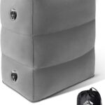 JefDiee Inflatable Foot Rest Pillow, Kids Airplane Bed, Adjustable 3 Layers Height Leg Rest Pillow, Airplane Travel Essentials Great for Office, Home, Trains, Cars