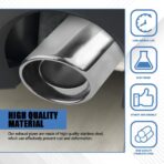 Stainless Steel Car Exhaust Tip, Universal Car Exhaust Pipe Modification Tail Throat Tail Pipe, Chrome-Plated Finish Exhaust Tailpipe Universal Car Accessories Fits Most Car (Silver Straight) - Image 4
