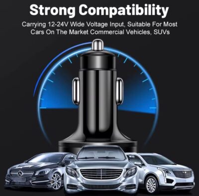 USB C Car Charger Adapter with Voltmeter Compatible with iPhone 16 15 14 13 12 11, Android, Samsung, 120W 6 in 1 Multi-Port Super Fast Charging Cigarette Lighter USB Charger - Image 5