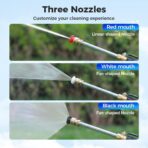 Jet Nozzle Power Washer, Includes 3 Pressure Nozzles and Quick Connectors, New Pressure Washer, Spray Nozzle for Garden Patio Outdoor Cleaning (Black + Grey) - Image 3