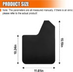 4PCS Universal Car Mud Flaps, Flexible Bendable Car Splash Guards Set with Fastener Rivet Clips, Universal Off-Road Front & Rear Mudguard Accessories for Pickup, SUV, Truck (Black) - Image 2