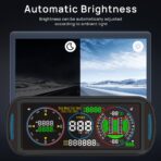 GPS Speedometer HUD Display for Car, F6 Car Intelligent 6.8" IPS LCD Screen with MPH/KM/H, Auto Brightness, Speed Alarm, Compass & Fatigue Reminder, Plug & Play Dashboard Display - Image 5