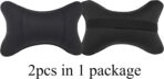 Car Neck Pillows Both Side Pu Leather 2pieces Pack Headrest Fit for Most Cars Filled Fiber Universal Car Pillow (Black) - Image 3