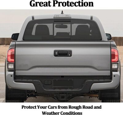 4PCS Car Mud Flaps, Flexible Rubber Vehicle Mudflaps Mudguard Splash Guard with Hardware, Automotive Exterior Front & Rear Protection Accessories, Universal for Pickup Truck SUV - Image 4