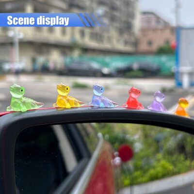 6PCS Luminous Lizard Car Rear View Mirror Accessories, Cute Mini Car Dashboard Decoration for Girl Men Women, Funny Car Interior Ornament Present for Car, Garden, Office, Home (Lizard) - Image 5