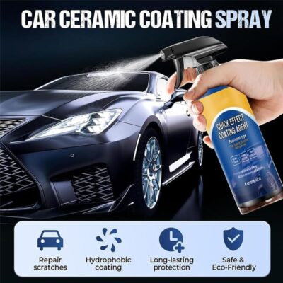 2026 New Car Coating Spray, Quick Effect Ceramic Wax Polish, All-in-One Waterless Wash & Scratch Repair Spray, Removes Oil Film, Enhances Gloss & Hydrophobic Protection - Image 5