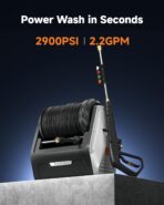 Giraffe Tools Wall Mounted Pressure Washer Essential with Upgraded 1800W Motor, 2900 PSI, 2.2 GPM Electric Power Washer, Automatic Rewind, 100ft Pressure Hoses, 5 Nozzles for Floor/Cars/Fences/Patios - Image 4