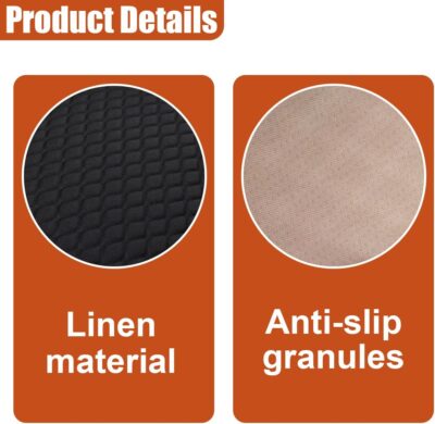 Car Seat Cover, Breathable & Anti-Slip Linen Auto Front Seats Bottom Protector with Storage Pocket, Universal Vehicle Interior Driver Seat Pad Accessory for SUVs, Cars, Sedans (Black) - Image 3