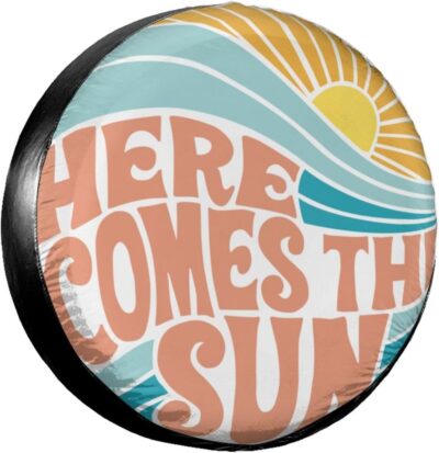 Here Comes The Sun Spare Tire Covers Wheel Protector for Truck, SUV, Trailer, Camping, Rv Tire Covers 14 Inch - Image 7