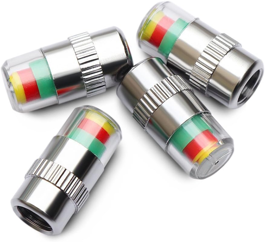 61zY4VbKi3L._AC_SL1000_.jpg ANKI HAPPIGO 4Pcs 32-to-35 PSI Car Tire Pressure Monitor Valve Stem Caps Sensor Indicator Easy to Read 3 Color Eye Alert - Image 1