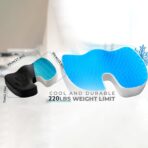 Gel Seat Cushion for Long Sitting - Memory Foam Chair Pillow for Sciatica Pain Relief - Orthopedic Gel & Memory Foam Coccyx Ppad for Tailbone Sick - Office Chair Cushion for Back Pain Grey - Image 6