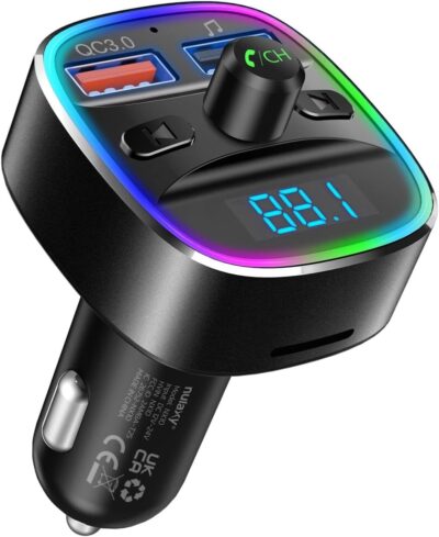 Nulaxy Bluetooth FM Transmitter, Bluetooth Car Adapter with Dual USB Charger Wireless Radio Car Kit MP3 Player Support TF Card & USB Disk, Hands-Free Calling, 7 Colors Led Backlit Light, Black - Image 8