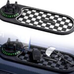 Multifunction Car Anti-Slip Mat, 2026 New 360° Rotating Dashboard Phone Holder, Non Slip Universal Car Mat for Office and Travel, Portable Car Organizer Mat for Drivers (White)