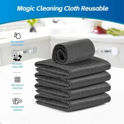 Thickened Magic Cleaning Cloth for Glass,5Pcs Lint Streak Free Microfiber Cloth Reusable, Cleaning Rags Wipes for Windows, Cars, Mirrors - Image 7