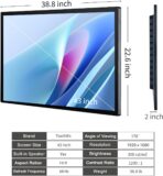 43 inch Capacitive Multi-Touch Screen Industrial Monitor, 16:9 Display 1920 x 1080P, Built-in Speakers, USB, VGA, DVI & HD-MI Ports, Digital Signage Displays and Player for Advertising - Image 5
