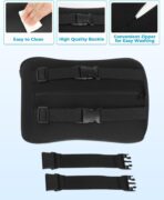 Aukee Car Headrest Pillow Memory Foam Car Neck Pillow with Adjustable Strap Soft Leather Headrest for Driving Home Office Black (1PC) - Image 5