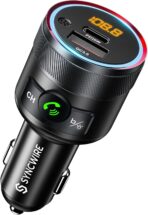 Syncwire Bluetooth 5.4 FM Transmitter for Car, 38W PD&QC3.0 Dual USB Charging Bluetooth Car Adapter Microphone & Bass Sound MP3 Music Player FM Kit with Hands-Free Calling