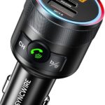 Syncwire Bluetooth 5.4 FM Transmitter for Car, 38W PD&QC3.0 Dual USB Charging Bluetooth Car Adapter Microphone & Bass Sound MP3 Music Player FM Kit with Hands-Free Calling