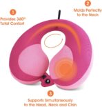 INFANZIA Kids Chin Supporting Travel Neck Pillow, Helps Support Head and Neck, Comfortably Designed for Head, Neck, and Chin Support - Gifts for Toddler/Child/Kids, Pink - Image 5