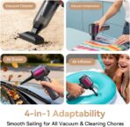 REWONDER Car Vacuum Cleaner High Power, 22000Pa Vacuum Cleaner & 110000RPM Air Duster, Handheld Vacuum with 7800mAh Battery for Valentines Day Gifts, Storage Bag & Multi-Nozzles for Car, Home - Image 4