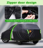 Custom Fit for Jeep Compass Car Cover 2007-2025 Compact SUV Covers 100% Waterproof with Zipper Door & Side Mirror Pockets All Weather Snowproof Rain Hail UV Protection Outdoor Full Cover - Image 4