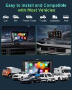 Apple Carplay Screen for Car, 7" HD Portable Wireless Apple Carplay & Android Auto Touchscreen, with 1080P Backup Camera, Car Play Screen Tablet, GPS Navigation/Mirror Link/Bluetooth/FM/Voice Control - Image 8