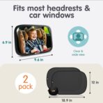 Onco Baby Car Mirror & Car Window Shades Bundle (18.9″ × 12″) - UPF 50+ Window Shade, 100% Shatter-Proof Car Mirror for Baby, Universal Shades & Mirror - Image 4