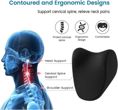 Car Neck Pillow for Driving, car headrest Pillow Head and Neck Rest Pillow for car headrest, Neck Support for car Driving or Traveling or Sleeping of Accessories with Memory Foam - Image 3