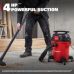 ECOMAX Ultra Quiet Shop Vacuum Wet and Dry 6 Gallon, Shop Vac 4 HP, 80% Quieter Operation, 3X Longer Motor Lifespan, Powerful & Portable for Home, Garage, Jobsite, Workshop - Image 3