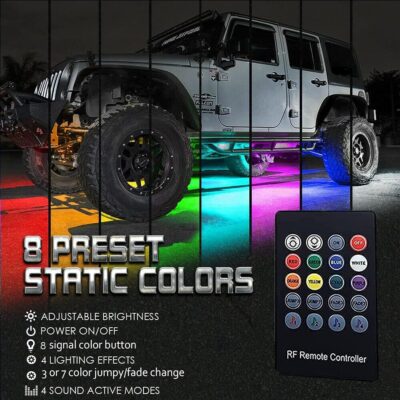 Car Underglow Lights, Yielinth Exterior LED Strip Lights with App and RF Remote Control,16 Million Colors Underglow Kit for Car - Image 4