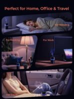 Battery Operated Waterless Diffuser – Portable Scent Machine for Car, Office & Bedroom, Ultrasonic Aroma Mist with 9 Color LED Light, Mini Essential Oil Diffuser Purple Black - Image 4