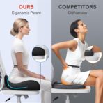 Benazcap X Large Memory Seat Cushion for Office Chair Ergonomic Cushions Butt Pillow for Pressure Relief Sciatica & Pain Relief Memory Foam for Long Sitting for Gaming Chair and Car Seat - Image 3