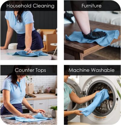 Avalon Towels Microfiber Cleaning Cloths (Value Pack of 36) - Size 16 x 16 Inches, Highly Absorbent Cleaning Rags, Lint Free, Reusable and Washable, Microfiber Towels for Cars - Image 3