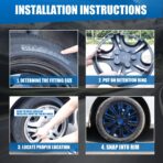 WOLFSTORM 4-Pack 16 Inches Wheel Rim Cover Hubcaps,Redesign Fashion Style Replacement Hubcaps,Car Truck SUV Hub Accessories, Blue&Black - Image 8