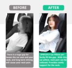 Super Soft Car Headrest Pillow, 100% Memory Foam Car Neck Pillow with Adjustable Strap & Breathable Removable Cover, Ergonomic Design - Travel Pillow Car Pillow for Neck/Back Pain Relief(Black, 1PC) - Image 6