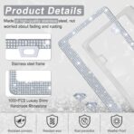 Amiss Bling License Plate Frame for Women, 2Pack Rhinestone Handcrafted Crystal Premium Stainless Steel, Stainless Steel Car Accessories with Diamond Sparkle Glitter Caps (White) - Image 3