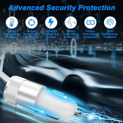 iPhone Car Charger Fast Charging, [Apple MFi Certified] 60W Dual USB-C Power Cigarette Lighter Car Charger+Type-C Cable&Lightning Cable for iPhone 16 15 14 13 12 Pro Plus XS XR iPad, Samsung, Carplay - Image 3