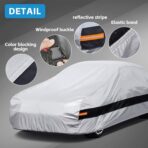 10 Layer Coupe Car Cover Waterproof All Weather for Automobiles,100% Waterproof Outdoor Car Covers Rain Snow UV Dust Protection. Custom Fit for Ford Mustang,Chevy Camaro,Porsche 911,etc - Image 3