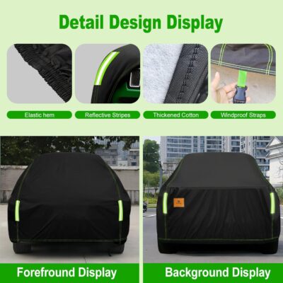 Custom Fit for Jeep Compass Car Cover 2007-2025 Compact SUV Covers 100% Waterproof with Zipper Door & Side Mirror Pockets All Weather Snowproof Rain Hail UV Protection Outdoor Full Cover - Image 3