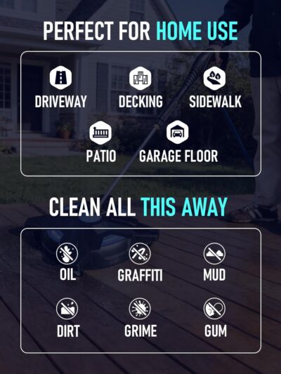 MEKOH 16.5” Pressure Washer Surface Cleaner, Large Lightweight Driveway Pressure Washer Attachment 3600PSI, 4 Caster Wheels, 1/4” Quick Connect, Universal Gas & Electric Power Washer Surface Cleaner - Image 8