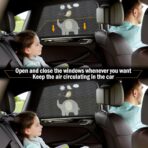 Car Window Shade for Baby, UV Protection Breathable Mesh Baby Window Covers, Universal Fit Stretchable Sun Shades, Keep Car Interior Cool and Comfortable for Toddler Kids Children (2 Pack) - Image 5