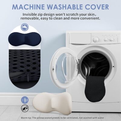 Lumbar Support Pillow Ergonomic Memory Foam Lumbar Pillow, Relieve Back Pain, CMFY Breathable & Detachable & Washable, Neo Cushion Lower Back Pillow for Office Chairs, Car Seats (Black) - Image 7