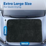 HOMEXCEL Professional Car Drying Towel (36"x 24") with Twisted-Loop Technology, 1200GSM for a Streak-Free Finish – Microfiber Towels for Cars, Trucks, SUVs, RVs and Motorcycles - Image 2