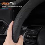XHRING Car Steering Wheel Cover for Honda Civic Accord CRV HRV Pilot Passport Odyssey Element Insight Fit Ridgeline Clarity City LX EX EXL Si Hatchback Sport Hybrid Touring Accessories, 2026 Black (M) - Image 5