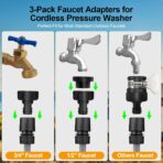 Cordless Pressure Washer with Faucet & Garden Hose Connector, 2 X 5.0AH Batteries, 2000PSI MAX Portable Pressure Washer with Brushless Motor, 4 Speed Adjustment LCD Touch Screen, 6-in-1 Nozzle - Image 6