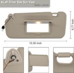 NHILES Left Driver Side Sun Visor Fits for Nissan Murano 2009 2010 2011 2012 2013 2014 Replacement Sun Shade # 96401-1AA1B (Beige) - Image 4