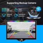 10.1" QLED Double Din Car Stereo with Wireless Carplay & Android Auto, Music Sync Luminous Bar, SWC, Bluetooth, Backup Camera, 240W, Dual Subwoofer Output, Car Radio, Navigation, FM/AM - Image 7