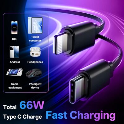Retractable Car Charger, 4 in 1 Fast Charging Car Charger USB-C & USB-A Compatible with iPhone 16/15/14/13/12/11,Galaxy,Pixel - Image 5