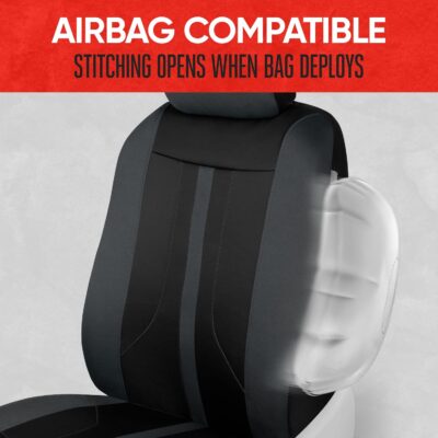 Motor Trend Gray Cloth Car Seat Covers for Front Seats – Premium Automotive Bucket Seat Covers, Made for Vehicles with Removable Headrests, Interior Covers for Car Truck Van SUV Seat Protector - Image 5