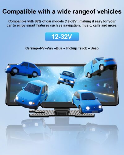 HK5 Carplay Screen for Car, 10.26’’ HD Wireless Apple Carplay & Android Auto Touchscreen with Backup Camera, Car Play Screen iOS 26 Compatible, GPS Navigation/Mirror Link/Siri/FM (No Front Camera) - Image 8